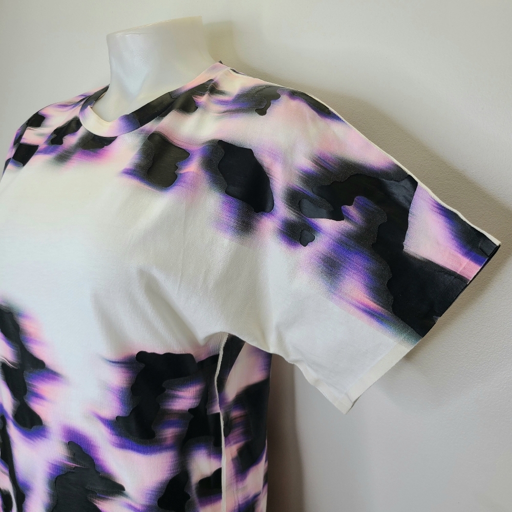 Balenciaga T's T-Shirt Dress Psychedelic Camo Print White Purple Black Small - Picture 5 of 13